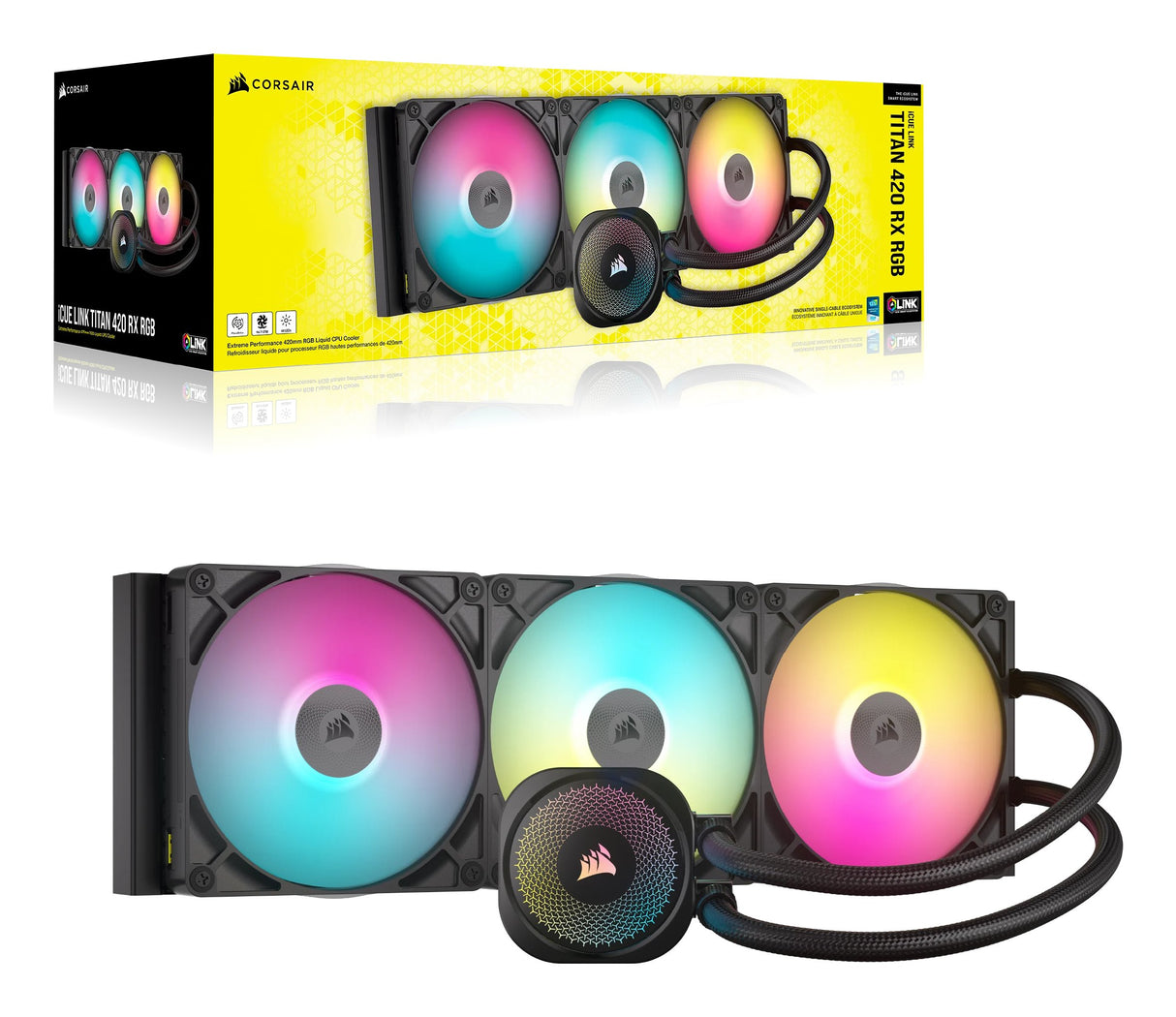 EAN 0840006685449 - Corsair iCUE LINK TITAN 420 RX RGB Procesador Sistema de refrigeración líquida todo en uno 14 cm Negro 1  imagen 6