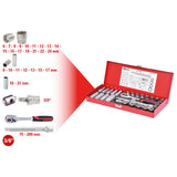 Ks Tools Knarre - 30 Uds. - 3/8" - In Maletín