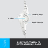 Logitech H390 Auriculares Alámbrico Diadema Usb Tipo A Blanco