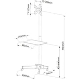 Techly Ica-Tr20 Soporte De Pie Para Pantalla Plana 94 Cm (37") Soporte De Suelo Con Ruedas Para Pantalla Plana Negro