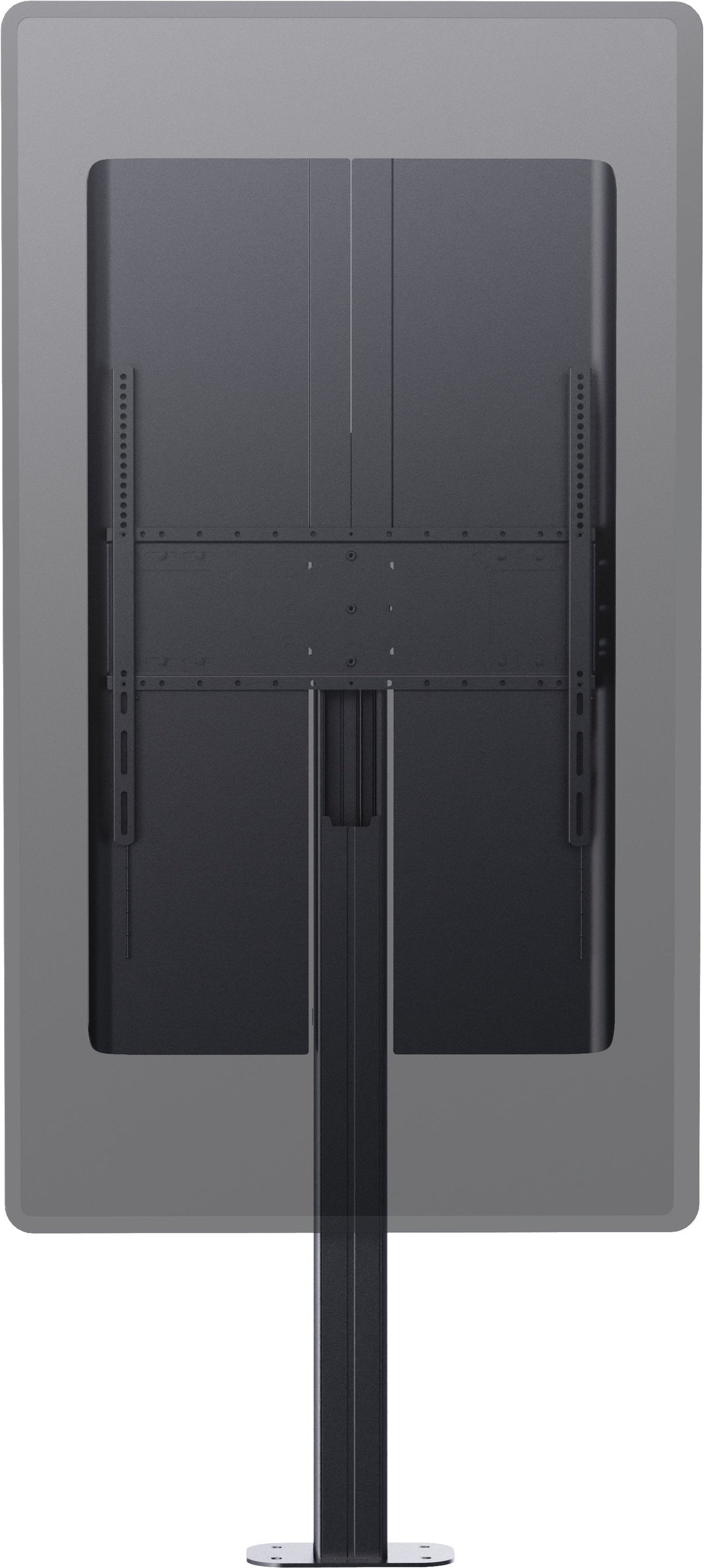 Soporte De Suelo Para Pantallas De 55" A 85" Columna De Aluminio De 1500 Mm De Altura Viene Con Soporte Vesa De 600 De Ancho X 400 De Alto Cubiertas Traseras Curvas Para Ocultar La Parte Trasera De La Pantalla Canal De Gestión De Cables En