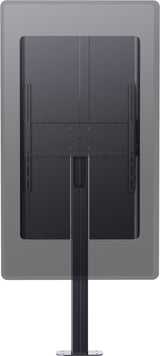 Soporte De Suelo Para Pantallas De 55" A 85" Columna De Aluminio De 1500 Mm De Altura Viene Con Soporte Vesa De 600 De Ancho X 400 De Alto Cubiertas Traseras Curvas Para Ocultar La Parte Trasera De La Pantalla Canal De Gestión De Cables En