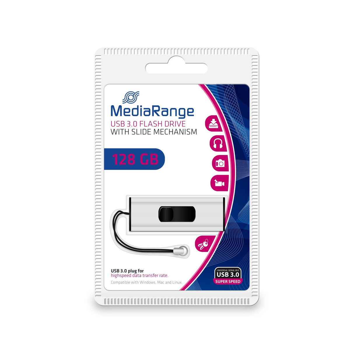 Pendrive Mediarange Mr918 128 Gb Usb Type-A / Micro-Usb 3.2 Gen 1 (3.1 Gen 1) Negro, Plata