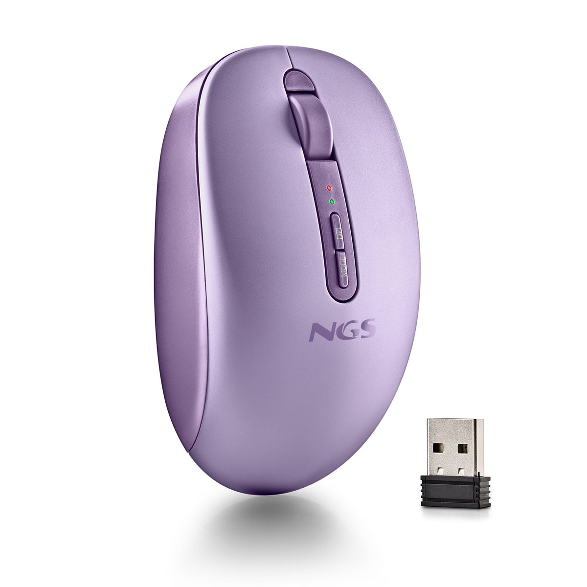Ratón Ergonómico Inalámbrico Ngs Fog Dual Fogdualpurple Silencioso Hasta 1600 Dpi Púrpura