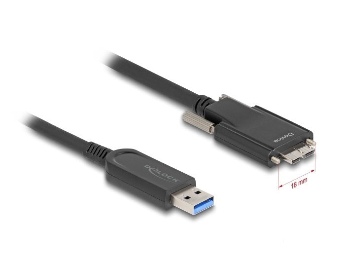 Delock 83212 Cable Óptico Activo Usb 10 Gbps-A Macho > Usb 10 Gbps Tipo Micro-B Macho Con Tornillos 7,5 M