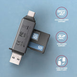 EAN 8595247907134 - Axagon CRE-DAC USB-C+ USB-A 5 Gbps MINI card reader 2-slot & lun SD/microSD lector de tarjeta USB 3.0 Typ imagen 3