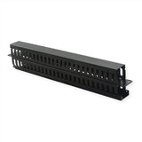 Value 19-Zoll-Frontplatte 1 He, Beidseitig Mit Cablekanal, Schwarz
