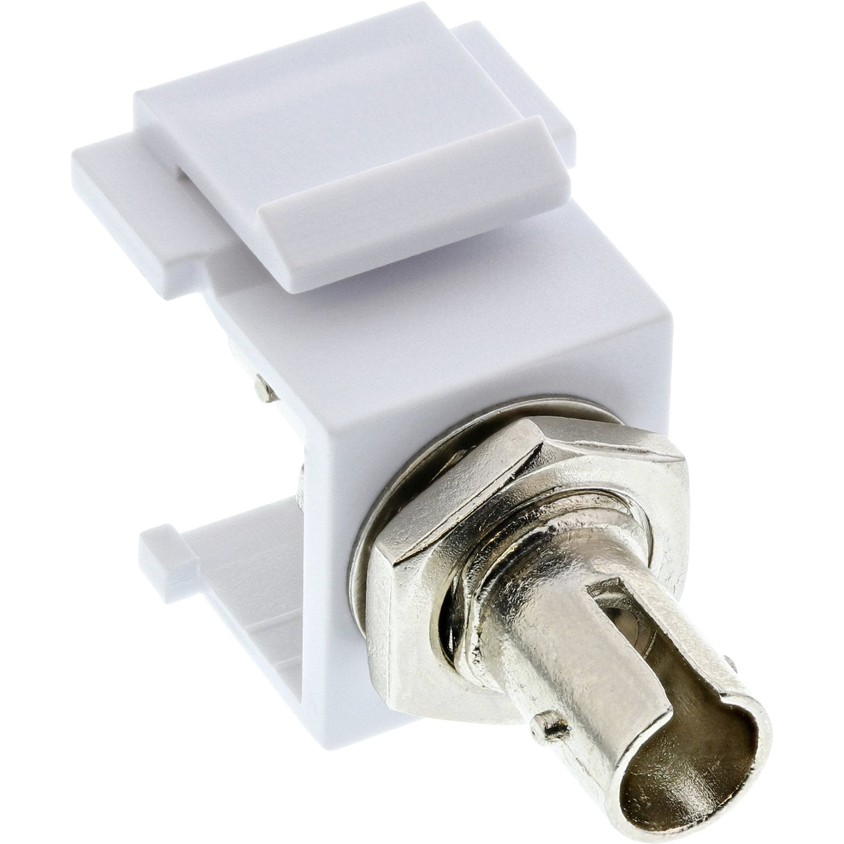 Adaptador Snap-In Keystone De Fibra Óptica Inline Blanco, Símplex St/St, Mm, Manguito Cerámico