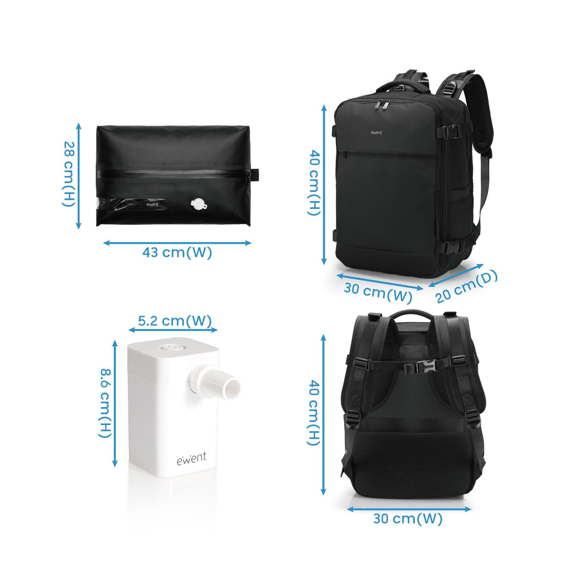 Mochila Viaje Ewent Imperm. 24lcarga Usb-A/C 16.1"