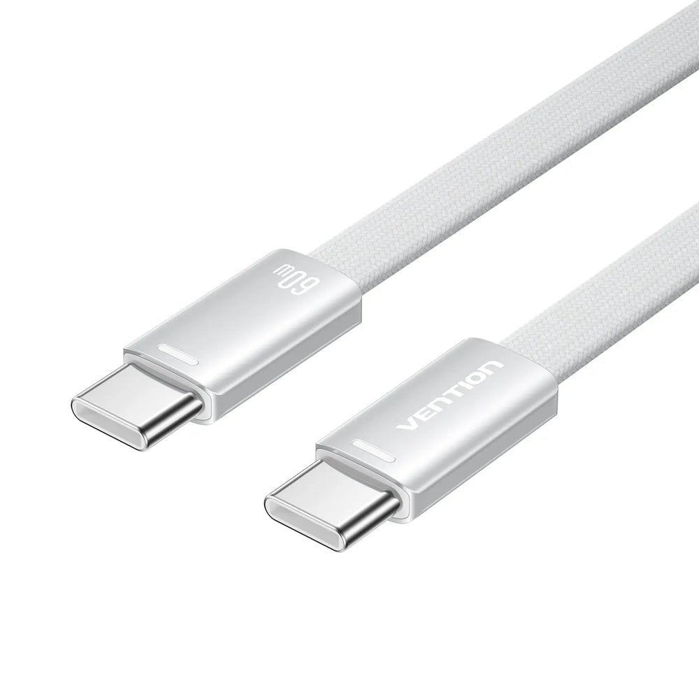Vention Flat Usb 2.0 Usb-C M-M Cabl 3a Cable 2m Silver Aluminum
