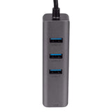 Akyga Hub Usb Tipo C To 3x Usb 3.0 Ak-Ad-66 Network Card 10 100 1000 15cm