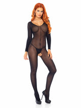 Leg Avenue - Bodystocking Negro Manga Larga