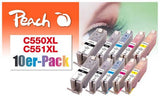 Peach 0f319979 Tinta Canon Pgi-550xl/Cli-551xl Multi-10-Pack Je 2x  Negro, Cian, Magenta, Foto Negro, Amarillo 10 Pieza(S)