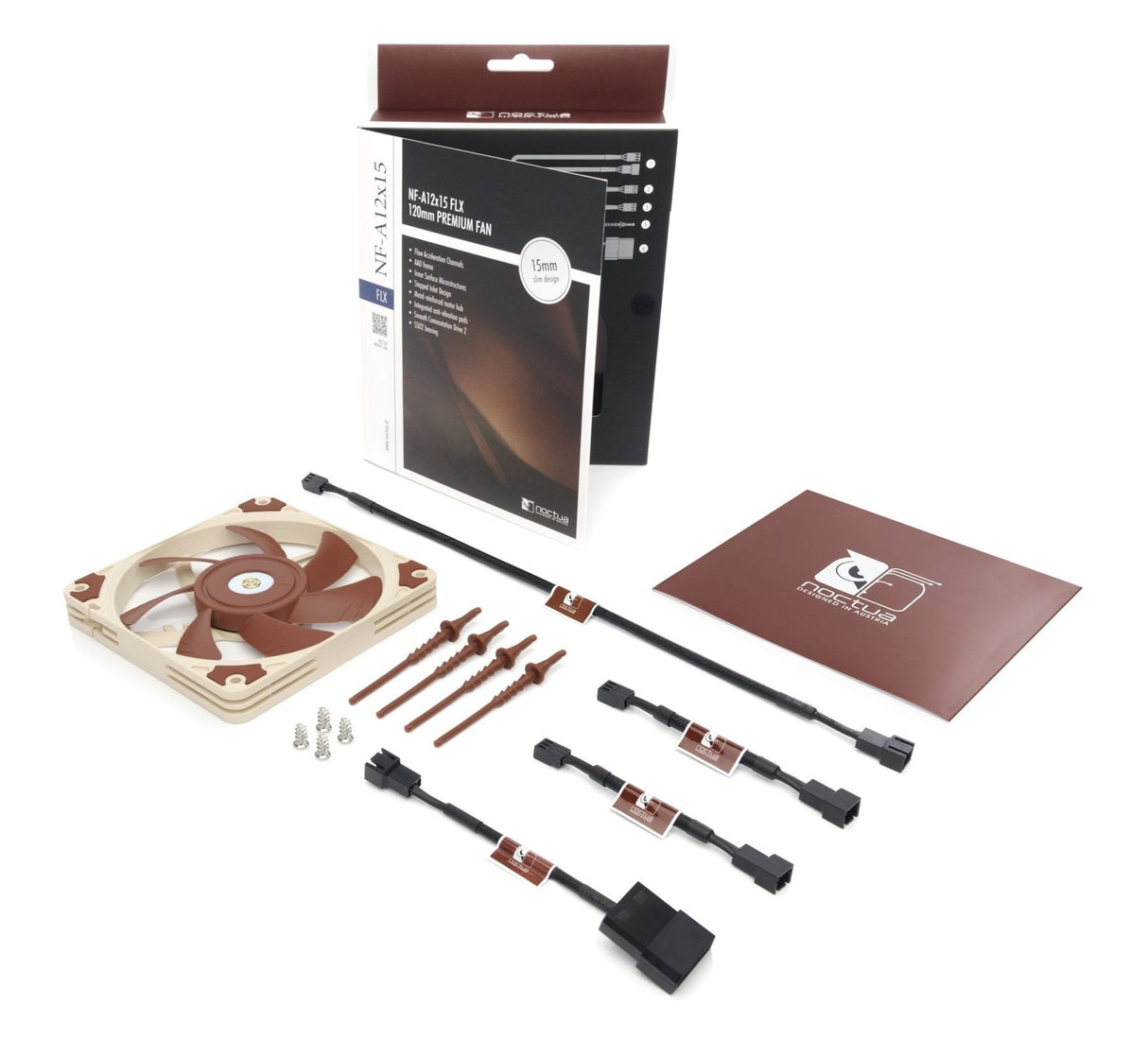 EAN 9010018100099 - Noctua NF-A12x15 FLX Carcasa del ordenador Ventilador 12 cm Beige, Marrón imagen 4