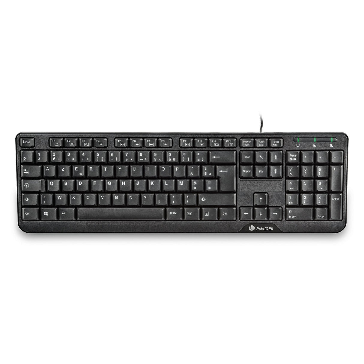 Ngs Wired Keyboard Funkyv3 (Frances) Teclado Negro Con 12 Teclas Multimedia De Cable