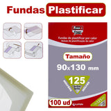 Fixo Fundas De Plastificar 90x130mm 125 Micras Pp Brillo Caja 100 Ud