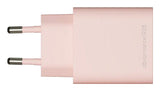 Dbramante1928 Re-Charge Adaptador De Corriente 20 Vatios 2 Conectores De Salida (Usb-C Usb) Rosa Europa