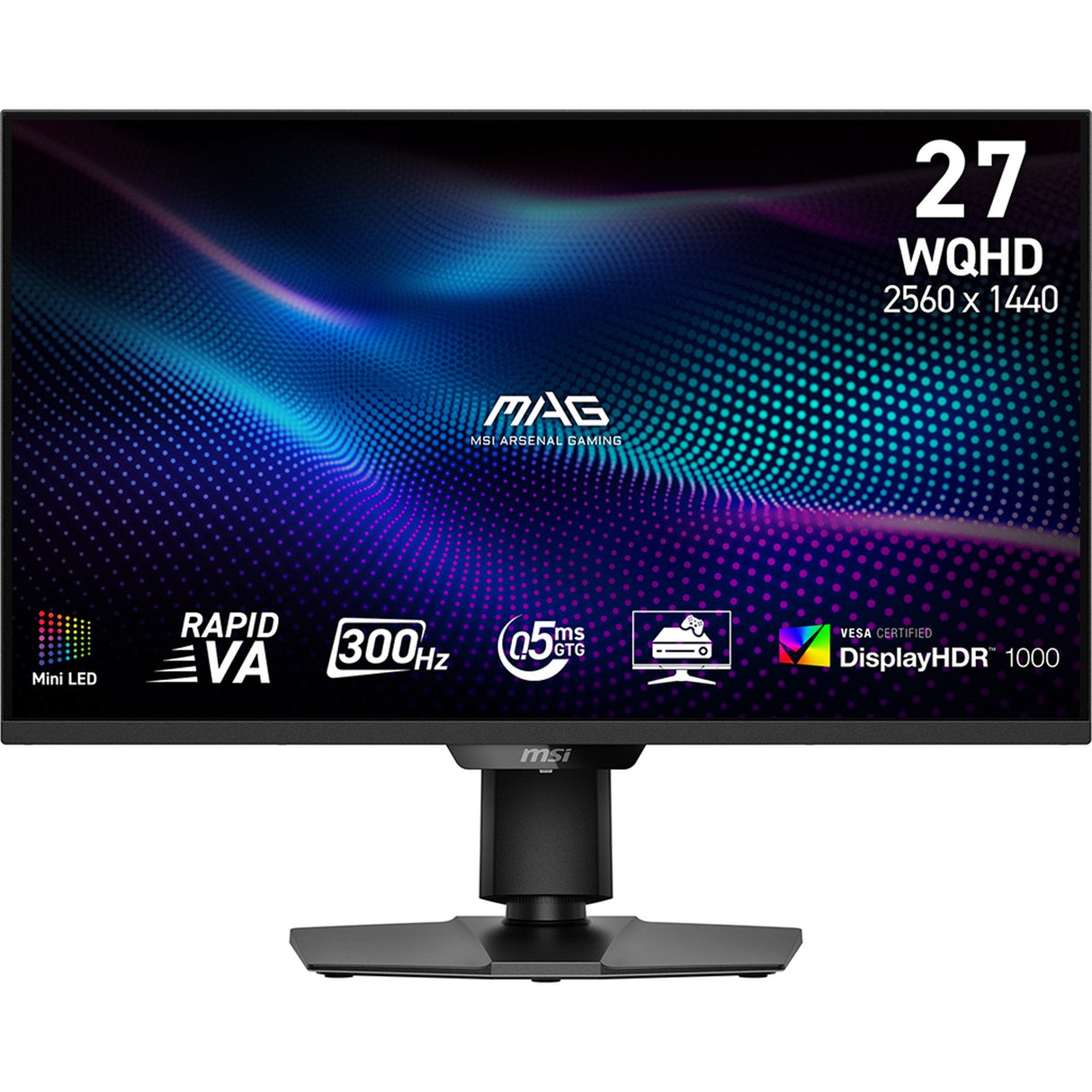 Msi Mag 274qpf X30mv 27" Rapid Va Miniled Wqhd 300hz 0.5ms 400 Cd M2 Hdm2.1x2 Dp Pivot