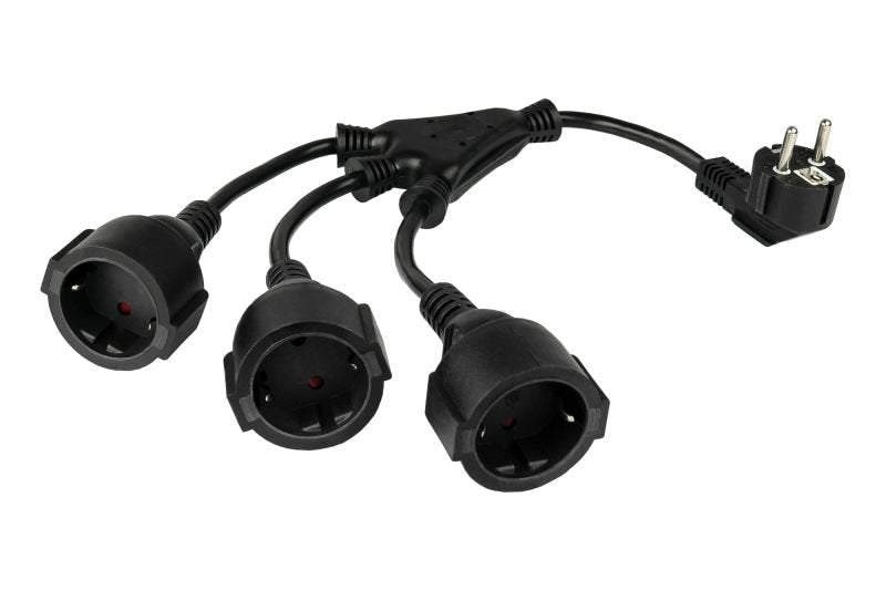 Kabelmeister Contacto De Protección-St. (90° Angulado.)- 3xbu. Negro. 0,2m
