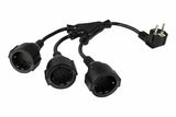Kabelmeister Contacto De Protección-St. (90° Angulado.)- 3xbu. Negro. 0,2m