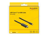 Delock Usb Type-C Zu Hdmi Cable (Dp Alt Mode) 8k 60 Hz Mit Hdr Funktion 2 M Schwarz