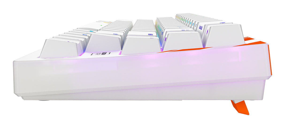 Cherry K5 Pro Tmr Compact, Con Cable, Usb, Mechanischer Switch, Qwerty, Rgb-Led, Naranja, Blanco