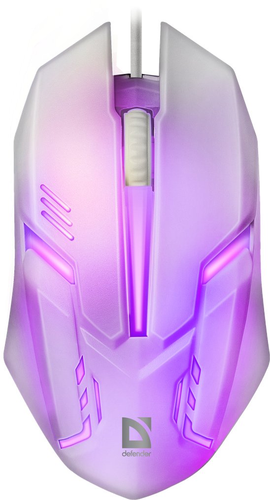 Raton Gaming Defender Cyber Mb-560l Blanco 7-Colores Luz De Fondo