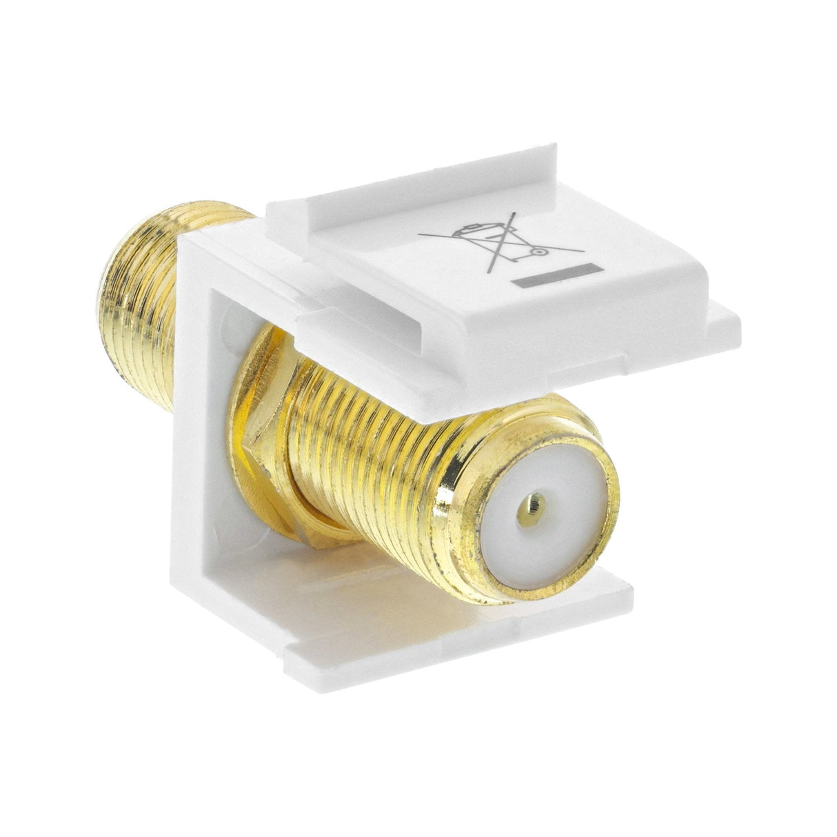Adaptador Keystone Para Cable De Satélite, 2x Conectores F, Blanco