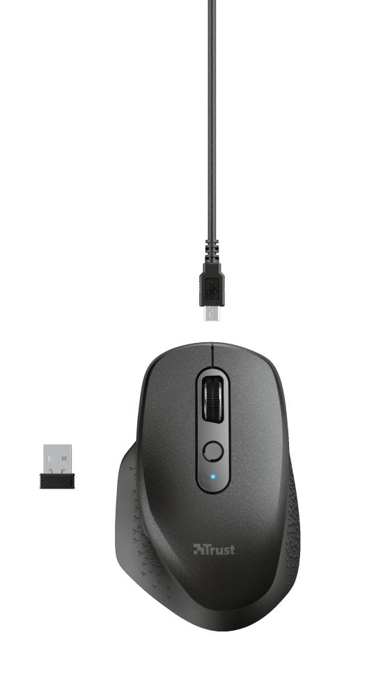 Ratón Ergonómico Inalámbrico Trust Ozaa Batería Recargable Hasta 2400 Dpi