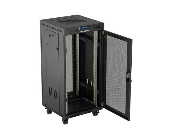 Lanberg Rack Cabinet 19" Free-Standing 24u 600x600 Flat Pack With Mesh Door Lcd Negro V2