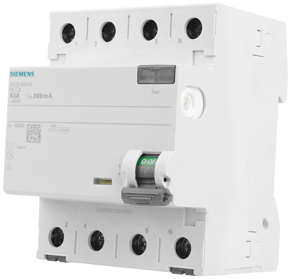 Siemens Fi-Interruptor 4x63a 5sv36466 Tipo A 63a 3+N-Pol 300ma 400v 4te