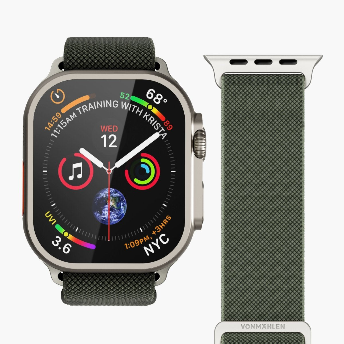 Vonmählen Classic Nylon Loop Verde Oliva 38 40 41 Mm