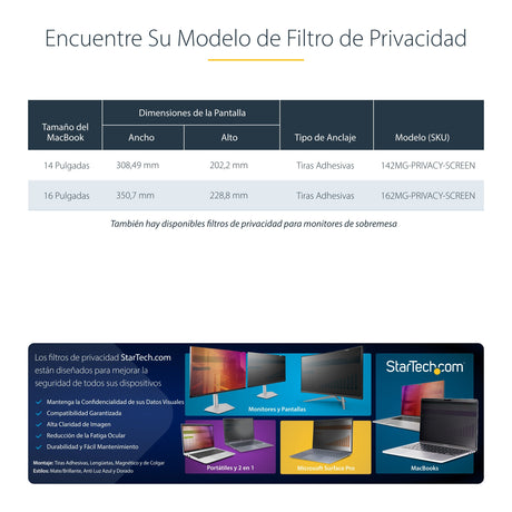 EAN 0065030901994 - StarTech.com 142MG-PRIVACY-SCREEN filtro para monitor 35,6 cm (14") Netbook Filtro de privacidad para pan imagen 12