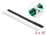 Delock Bridas Para Cables Flexibles, Reutilizables 10 Piezas Blancas + 10 Piezas Negras
