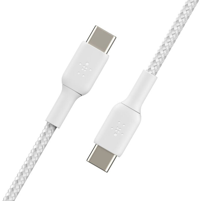 1x2 Belkin Braided Pvc Cable 2m Usb-C/Usb-C Wh.  Cab004bt2mwh2pk