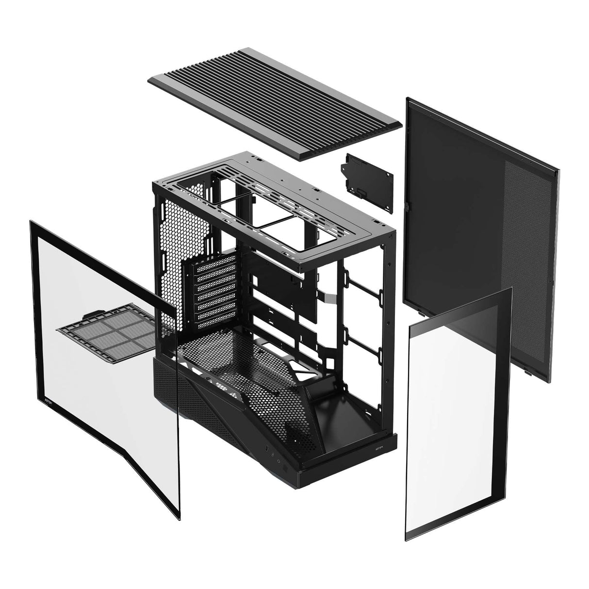 Caja Atx Semitorre Abysm Arian Frame A400 Black 1x3.5" 1x2.5" Usb-C Gpu Max 420mm