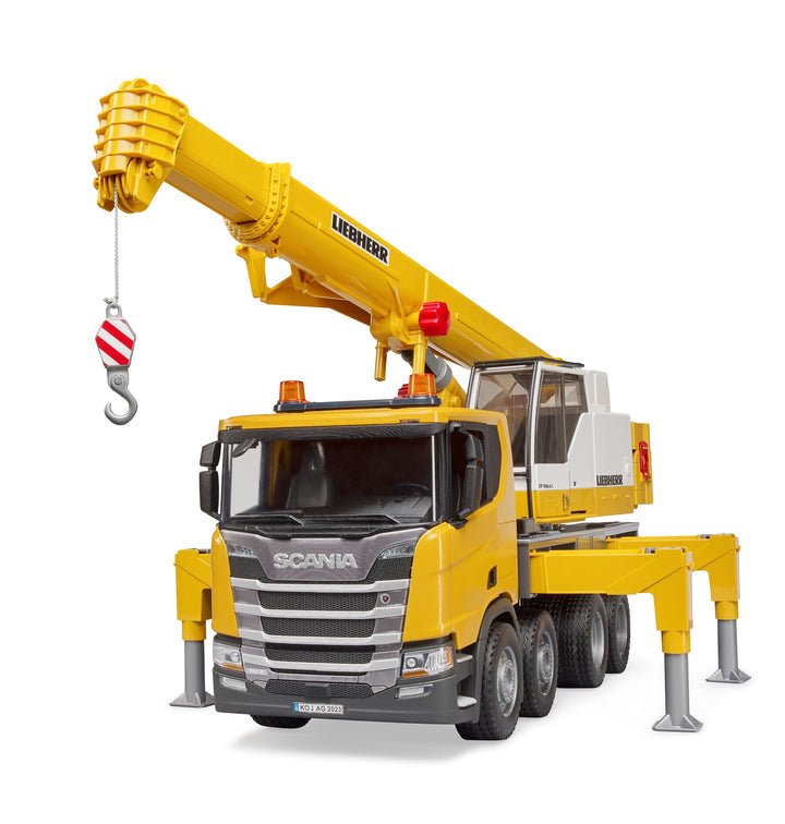 Bruder Scania Super 560r Liebherr Camión Grúa Con Módulo De Luz Y Sonido, 3571