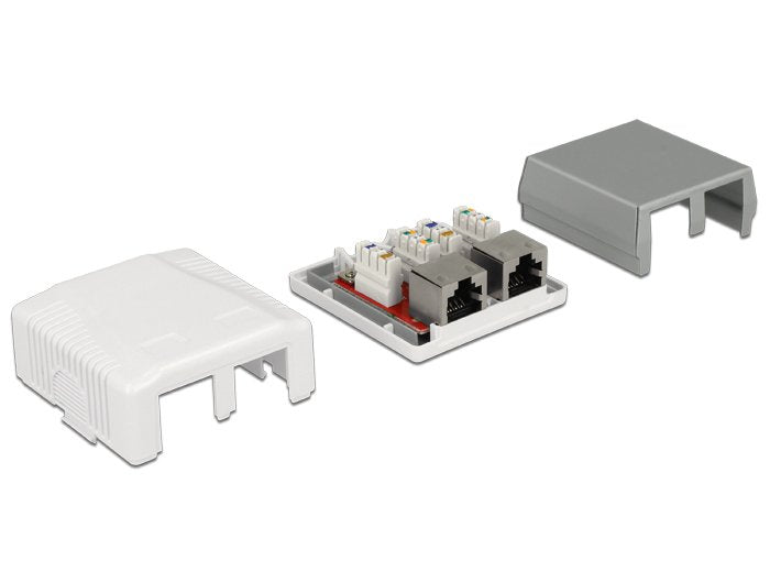 Delock 86197 Roseta Con 2 Toma Red Cat. 6a Lsa De Pared
