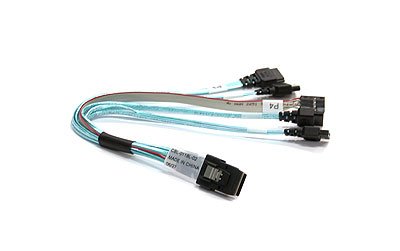 Supermicro Ipass -> 4 Sata Cable, 23-Cm Cable De Sata 0,23 M Azul