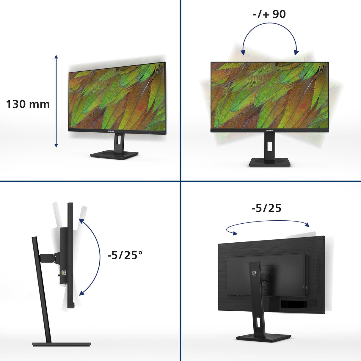 EAN 8721038000269 - Philips 3000 series 27B1N3800/00 pantalla para PC 68,6 cm (27") 3840 x 2160 Pixeles 4K Ultra HD LCD Negro imagen 3