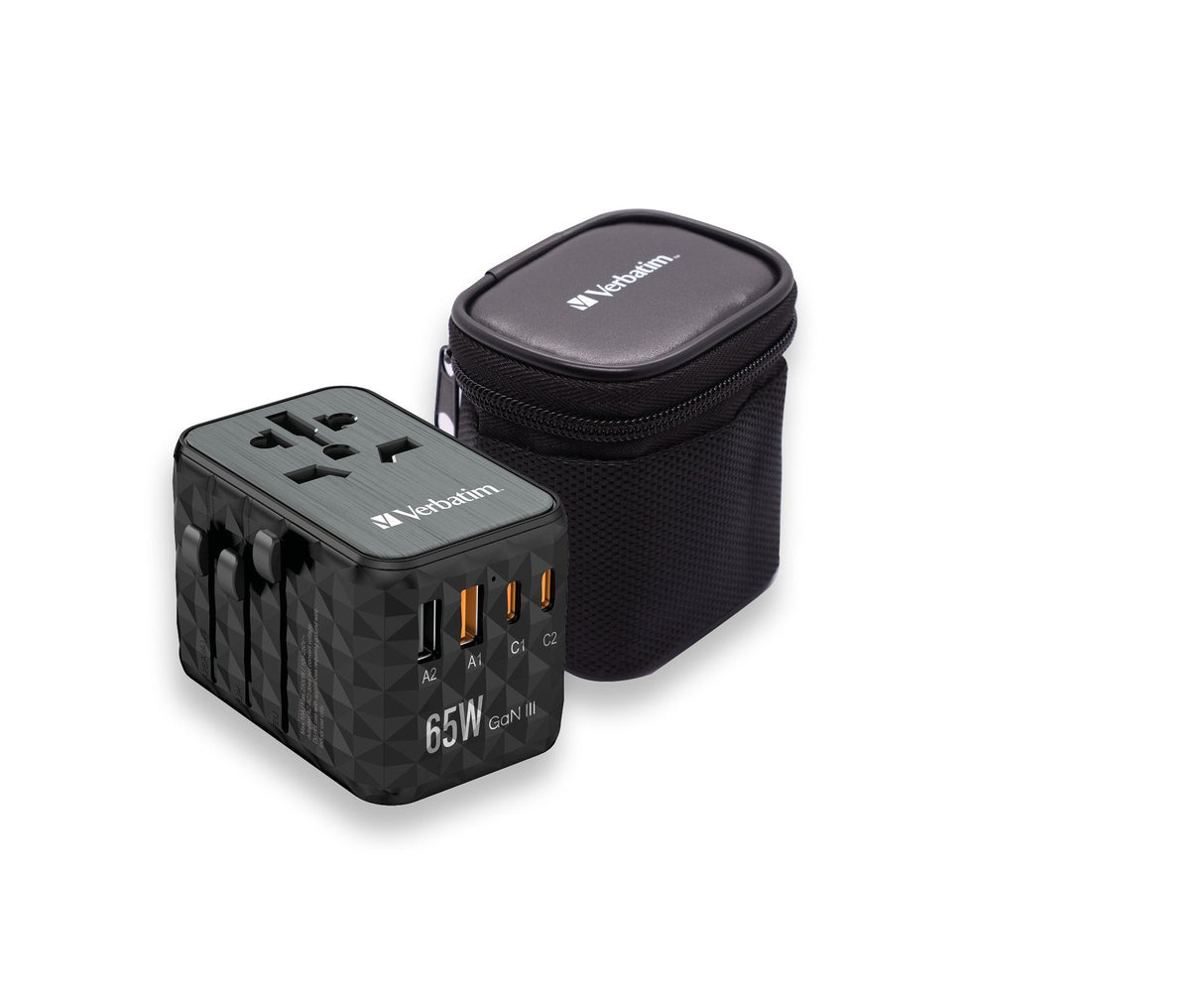 Cargador De Pared Universal Verbatim Uta-05 Gan Iii Toma De Corriente Universal 2xusb Tipo-C 2xusb 65w