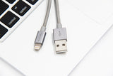 Cable Adaptador Usb Nevox, Conector Usb-A > Conector Lightning Plateado/Gris, 1 Metro, Con Funda 4250686405286.0
