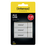 Intenso Usb Flash Drive 2.0, 32gb Alu Line Silver 3er Pack