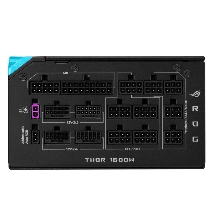 Asus Rog Thor 1600w Titanium Iii Evo (Rog Equalizer) (Negro, 2x 12 Pin High Power Gpu, 4x Pcie, Gestión De Cables, 1600 Watt) 90ye00vb-B0na00