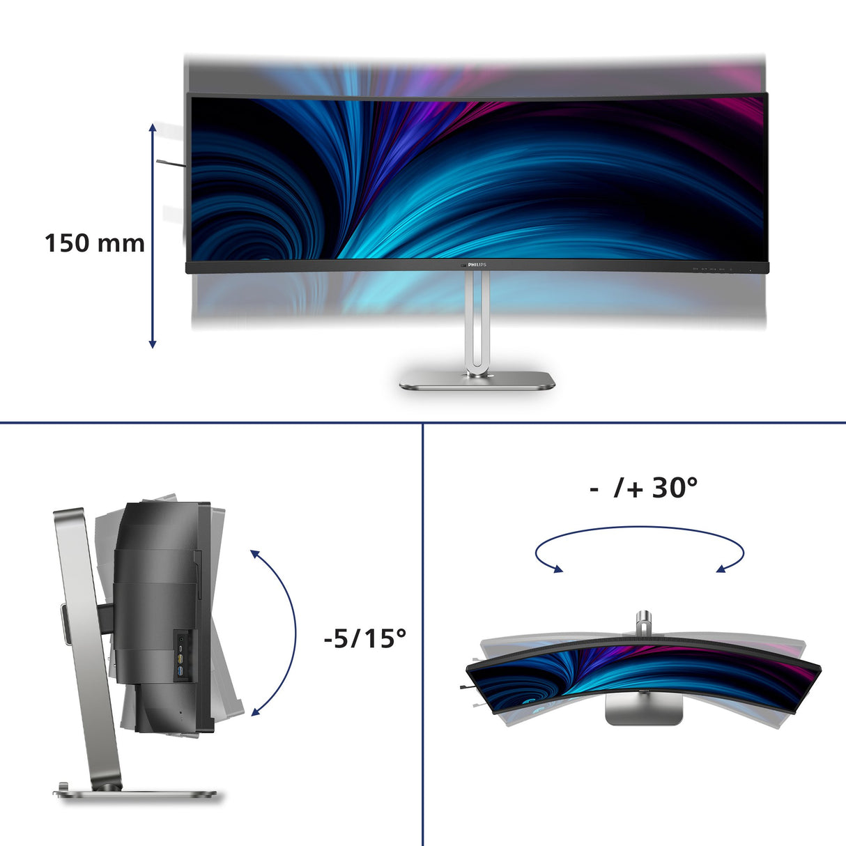 EAN 8721038006551 - Philips 5000 series 49B2U5900C/00 pantalla para PC 124 cm (48.8") 5120 x 1440 Pixeles Dual QHD LCD Negro imagen 3