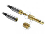 Delock 85832 Cable Enrollado Extensión 3,5 Mm Conector Macho Estéreo De 3 Pines Macho A Conector Hembra Estéreo Con Adaptador De Tornillo De 6,35 Mm 2 M