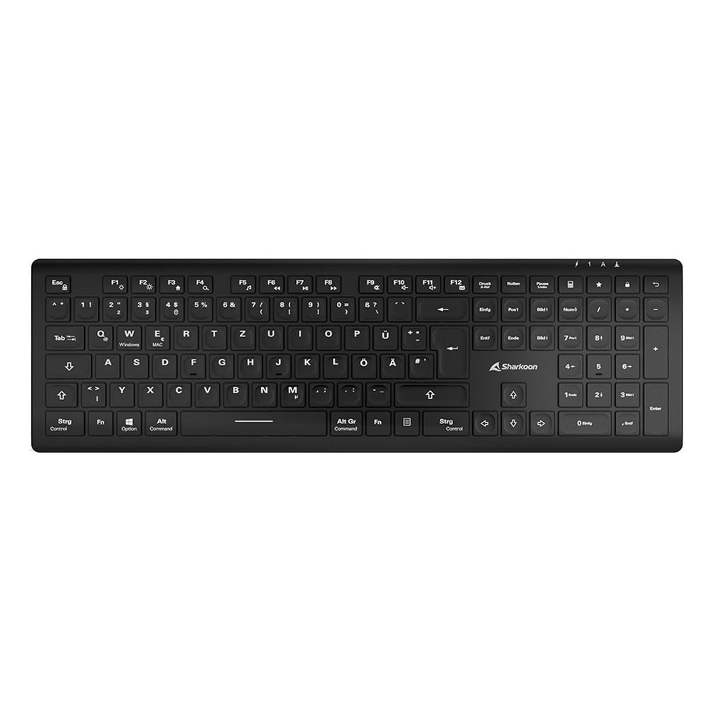 Sharkoon Officepal K30w, Teclado Negro, Desaprobación, Scratch Ddomes 4044951042333