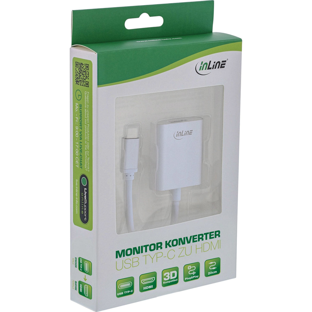 Adaptador Usb Inline, Usb Tipo C Macho A Hdmi Hembra (Modo Dp Alt), 4k2k, Plata, 0,2 M