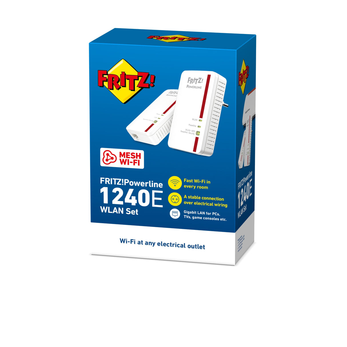 Avm Fritz! Powerline 1240e Wlan 1200mbit/S Ethernet Wifi Rojo, Color Blanco 2pieza(S) Adaptador De R