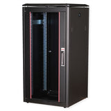 Roline 19-Zoll Netzwerkschrank Pro 22 He, 600x600 Bxt Glastr Schwarz